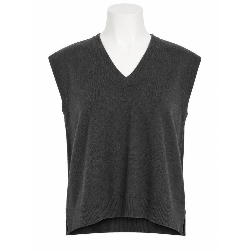 Splendid Jane Cashblend Sweater Vest | Charcoal V-Neck Luxe Minimal | Size XS